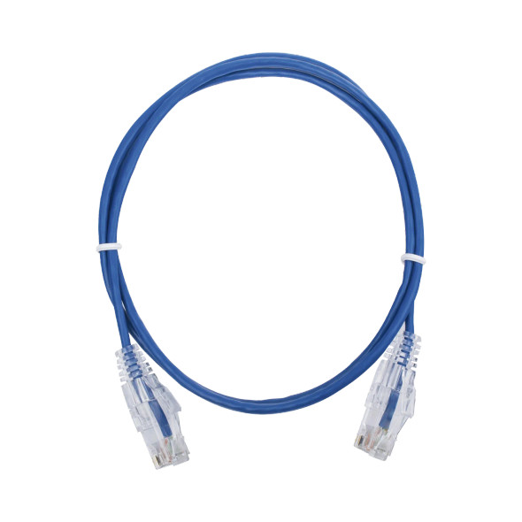LINKEDPRO LP-UT6-100-BU28 Cable de Parcheo Slim UTP Cat6 - 1 metro, Azul, Diámetro Reducido (28 AWG)