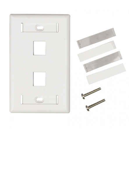 BELDEN AX102655 - Faceplate / Placa frontal / 2 Ventanas / Color blanco / KEYCONNECT 