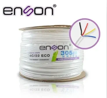 ENSON  32202W305 CABLE DE ALARMA  SERIE ECO MULTIFILAR 4C/22 AWG BOBINA DE 305 METROS FORRO PVC COLOR BLANCO PARA USO INTERIOR DISEÑADO PARA CONEXIONES DE SISTEMAS DE ALARMA