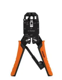 TRUPER PRJ-3 102681 PINZA PONCHADORA 3 MODULOS, CUCHILLAS DE ACERO SK5, MANGO DE TPR ANTIDERRAPANTE MECANISMO DE LIBERACION GRADUAL, CORTA Y PELA CABLES 