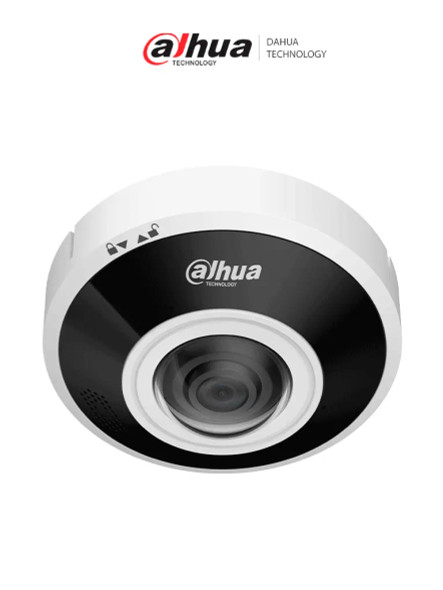 DAHUA DH-IPC-EBW5641P-AS-Cámara IP Fisheye/ 6MP/WizMind/ WDR/Heatmap/conteo de personas/protección perimetral/ LED IR integrado 15m/ deep learning/ E&S Alarma y Audio/ Ranura para tarjeta Micro SD de hasta 1 TB/ Audio bidireccional/ PoE/IK10