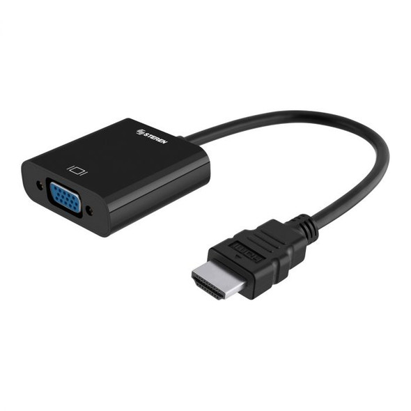 STEREN 208-151 CONVERTIDOR HDMI A VGA, Conecta equipos con salida HDMI® a pantallas o monitores que solo tengan entrada VGA Soporta alta definición HD 1080p. Soporta protocolo HDCP: Compatible con cualquier Blu-ray.