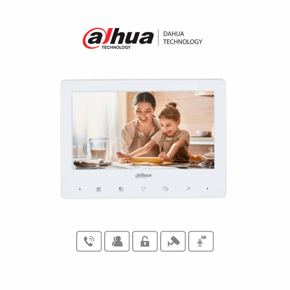 DAHUA VTH1020J- Monitor analógico de 7 pulgadas diseñado para sistemas de videoportero, compatible con los kits KTA01 y KTA02. Su pantalla de 7 pulgadas proporciona una visualización clara.