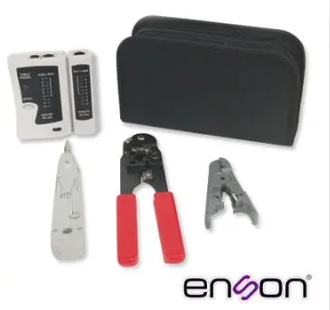 ENSON ENS-KTCB KIT COMPLETO PINZAS+TESTER, INCLUYE: -PROBADOR DE CABLEADO -PINZA CRIMPEADORA RJ45 -PINZA PELADORA UTP/STP - + MALETIN TRANSPORTADOR -HERRAMIENTA PUNCH DOWN