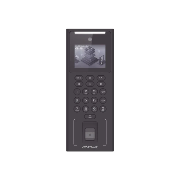HIKVISION DS-K1T321MFWX-B/S Terminal Facial Min Moe WIFI con Batería de Respaldo / Administrable por Smartphone o Nube / Acceso y Asistencia /500 Rostros y Lector de Tarjetas MIFARE / 3,000 Huellas / 3,000 Tarjetas