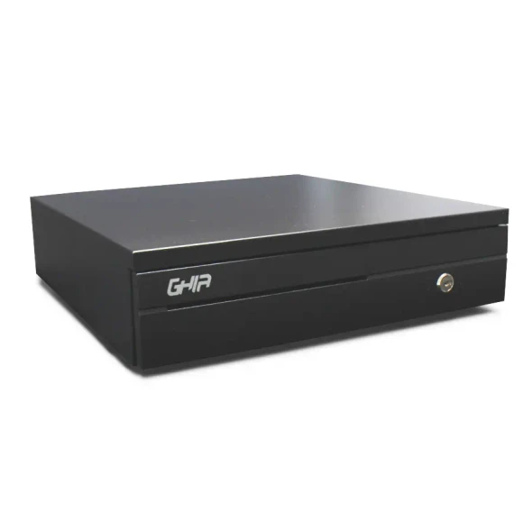 GHIA GCD581 - Cajon de Dinero - Acero - 5 Billetes - 8 Monedas - RJ11 para Impresora de Recibos - 405x420x100 mm (L x W x H) - Color Negro