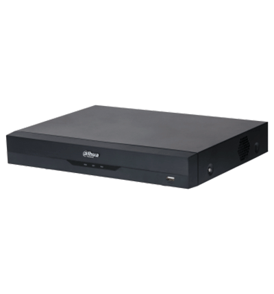 DAHUA XVR5108HE-4KL-I3 - DVR 8 canales 4K con tecnología WizSense y compresión H.265+. Admite 8 canales HDCVI + 8 IP, reconocimiento facial en 2 canales, SMD Plus, protección perimetral, 1 SATA de hasta 16 TB, 8 entradas y 3 salidas de alarma.