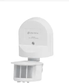 VOLTECK SEMO-EX SENSOR DE MOVIMIENTO PARA EXTERIOR, fABRICADO EN POLICARBONATO, INSTALACION EN PARED, PARA LAMPARAS LED AHORRADORAS HALOGENAS E INCANDESCENTES