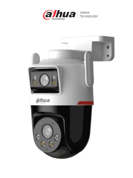 Dahua DH-IPC-PTS2349B3-SW-E2-PV-Cámara IP PT Wifi Dual de 6MP,2 Lentes de 3MP, WizColor/ Detección inteligente de doble canal/Luz cálida de 40m, Microfono yAltavoz Integrados/IA/Autotracking/Disuación activa/Ranura MicroSD/IP66