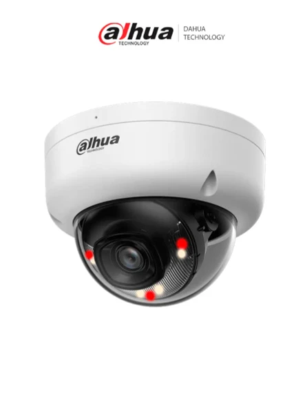 DAHUA DH-IPC-HDBW1239E1-A-IL- Cámara IP Domo Antivandalica de 2 Megapixeles Iluminador Dual/ Lente de 2.8 mm/ 104 Grados de Apertura/ Micrófono incorporado/ Detección de movimiento/ IP67/ PoE
