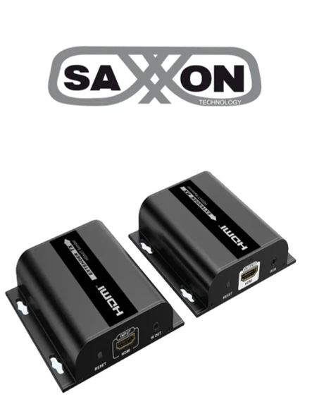 SAXXON LKV38340- Kit extensor HDMI sobre IP/ Resolucion 1080p/ Cat 5e/ 6/ hasta 120 metros/ Hasta 253 receptores/ Delay de 70ms/ HdBIT/ Transmisor de IR/ Plug and play