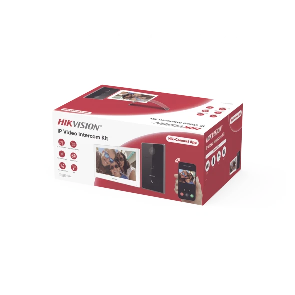 HIKVISION DS-KIS608-P Kit de Videoportero IP / Frente de calle para exterior / 2MP / Lector de Tarjeta MiFARE / Monitor Interior / WiFi / Pantalla de 7" Touch