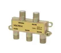 VOLTECK DICO-14 Divisor coaxial de 1 entrada y 4 salidas, Metálico con acabado anticorrosivo, ara señal UHF, VHF y FM,  Separa la señal proveniente de una fuente como antenas, televisión satelital o de cable 