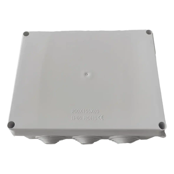 LINKEDPRO LP-WBX-200 Caja de Derivación-Conexión para Exterior IP65 con 10 Entradas / 200 x 155 x 80 mm / Sellado Seguro con Empaque + 4 Tornillos / Resiste Agua, Polvo y Sol Directo