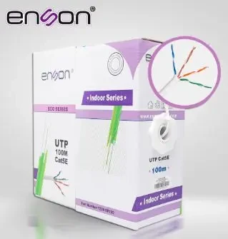 ENSON 12251W100 CABLE UTP CAT5E  SERIE ECO CALIBRE 24 AWG CCA BOBINA 100MTS PVC COLOR BLANCO USO INTERIOR 