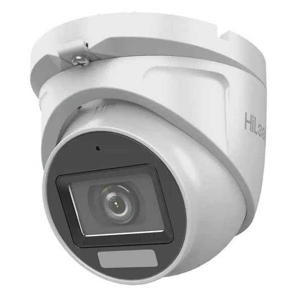 HILOOK THC-T127-LMS [Dual Light + ColorVu] Camara domo/ Turret TURBOHD 2 megapixel / 30 mts IR + 20 mts luz blanca/ Lente 2.8 (100° de Visión) / Exterior IP66 / Audio por Coaxitron / TVI-AHD-CVI-CVBS / Metal / Smart-Hybrid Light