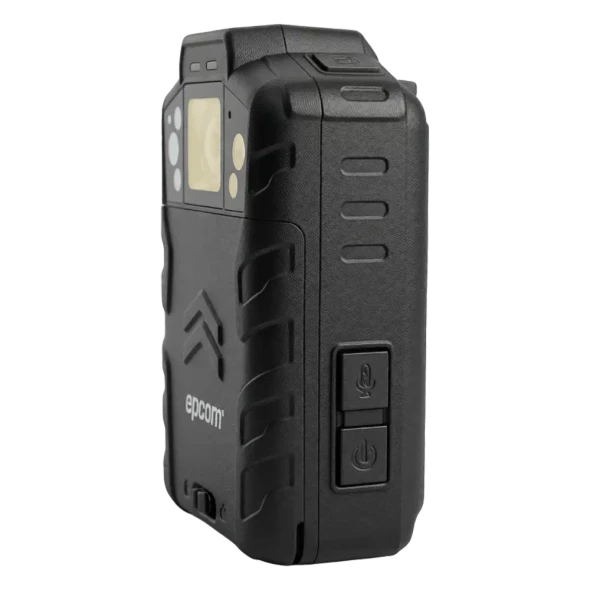 EPCOM XMRX5-V2 Body Camera (Cámara Corporal) | 4K@30fps | H.265/H.264 | Lente 130° | GPS Interconstruido | Visión Nocturna IR 10 m | IP68 | Resistencia a Caídas 2 m | 128GB | Batería 2500mAh | 12h Grabación | Certificación