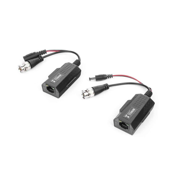 EPCOM TT-101-PV-TURBO Kit de transceptores activos con conector para alimentación (12V/24Vcc/AC) TurboHD para aplicaciones de video por UTP Cat5e/6 en HD. Distancia de hasta 150 m en 4K