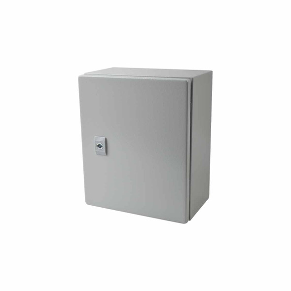 PRECISION PST-2530-15A Gabinete de Acero IP66 Uso en Intemperie /250 x 300 x 150 mm/ con Placa Trasera Interior Metálica y Compuerta Inferior Atornillable (Incluye Chapa y Llave T).