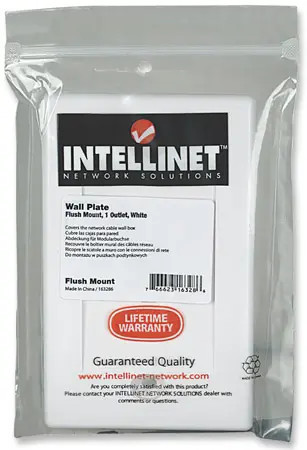 INTELLINET 163286 - TAPA (FACEPLATE) / 1 PERFORACION / BLANCO.La tapa de pared de una salida de Intellinet agrega un toque profesional a su instalación de cableado de red.