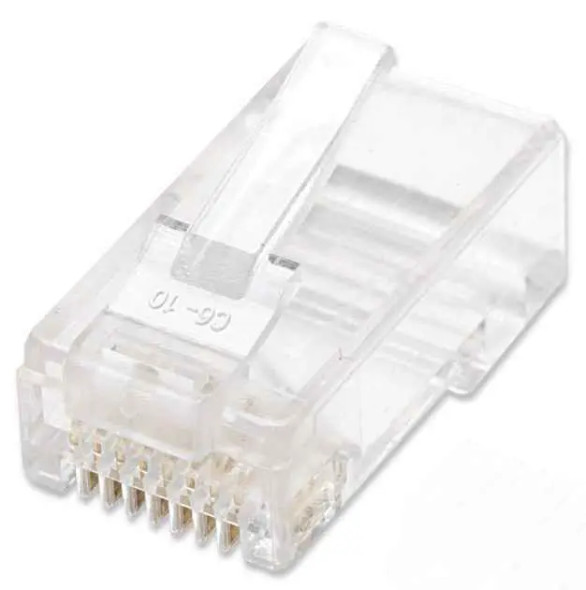 INTELLINET 790055 - Paquete de 100 conectores modulares Cat5e RJ45 / UTP, 2 pines, para cable trenzado, 100 clavijas en bote.