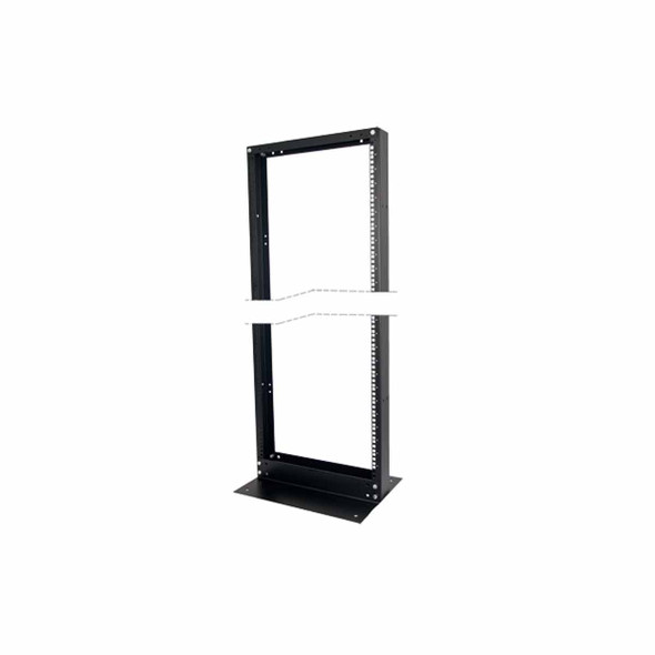 LINKEDPRO EIRL-5545 RACK PROF ABIERTO DE 2 POSTES, ESTANDAR 19", 45 UNIDADES, FABRICADO EN ACERO, BASE "L" PARA ANCLAR A PISO