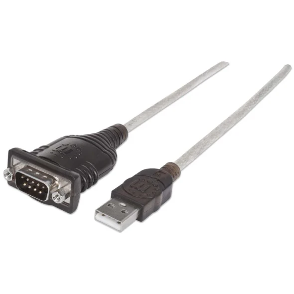 MANHATTAN -205153- Convertidor Serial a USB Conecta un dipositivo Serial/RS232/COM/DB9 a un puerto USB, Chip Prolific PL-2303RA, 45 Cm (18 in.) / Empaque tipo bolsa.