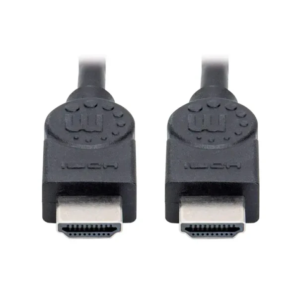 MANHATTAN 355308- Cable HDMI de Alta Velocidad de 1.5 metros/ Resolución 4k@30Hz,ARC, 3D, 4K@30Hz, HDMI Macho a Macho, Blindado, 1.5 m (5 ft), Negro,Un cable de alta velocidad que ofrece un rendimiento de alta definición.HDMI
