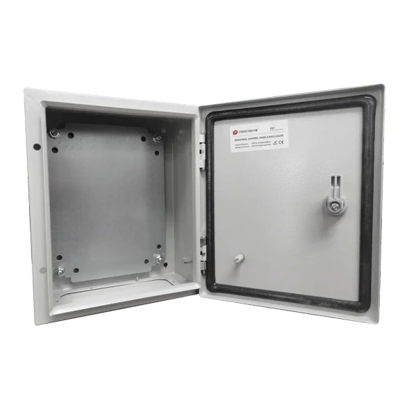 PRECISION PST-3040-20A GABINETE ACERO IP66 Uso en Intemperie (300 x 400 x 200 mm) con Placa Trasera Interior de Metal y Compuerta Inferior Atornillable (Incluye Chapa y Llave T).