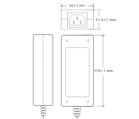 SAXXON PSU1204D - Fuente de poder regulada de 12 Vcc 4.1 Amperes/ Con Cable de 1.2 Metros/ Para Usos Multiples: Sistemas de CCTV, Acceso, ETC/ Certificación UL.