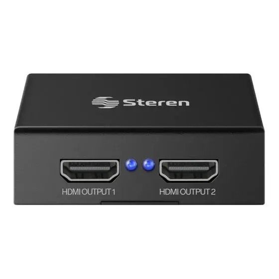 STEREN BOS-402 DIVISOR HDMI 4K 2 SALIDAS,con este divisor (splitter) HDMI*, envía audio y video ultra HD (2K o 4K) o contenido 3D a 2 pantallas al mismo tiempo, conservando la máxima calidad de imagen y sonido.