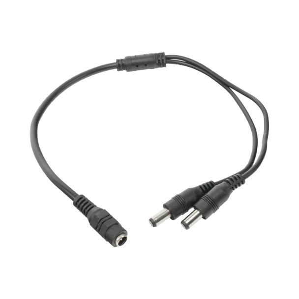 SYSCOM JRF51 Divisor de Energia 3.5 mm con 2 salidas de Jack macho,Duplique sus adaptadores de corriente con este conector de alimentación. Tendrá 2 salidas listas para usarse en sus dispositivos.