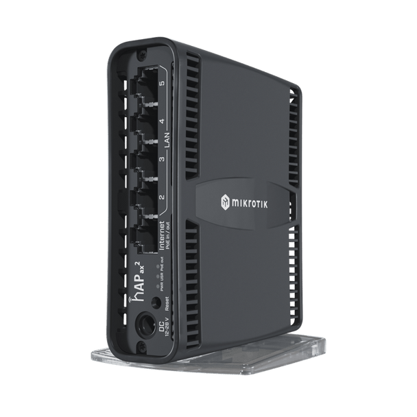 (hAP ax2) Router inalámbrico Wi-Fi 6 160mW de Potencia, 5 puertos gigabit, Port 1 PoE in/out