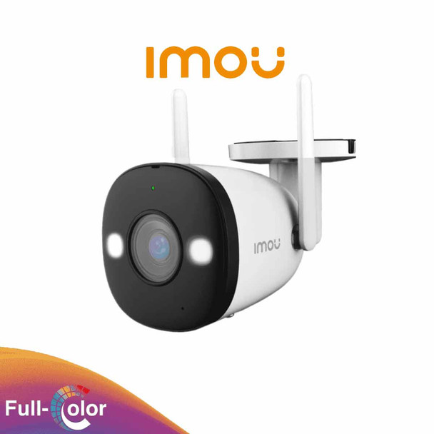 IMOU Bullet 2 4 MP(IPC-F42FEN-0280B-imou) -Cámara IP Bullet de 4 Megapíxeles Wifi/FullColor/Visión Nocturna Inteligente/Audio Dos Vías/ Disuasión Activa con Estrobo y Sirena Integrados / 102° de Apertura/ 