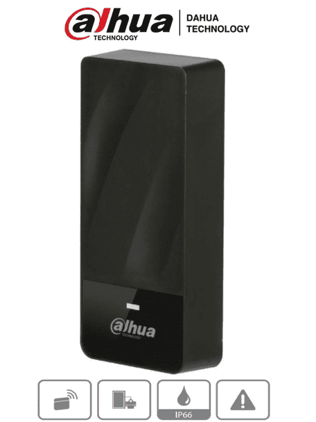 DAHUA ASR1200E-D - Lectora de tarjetas ID 125 Khz / Para exteriores / IP66 / Conexion Wiegand o RS485 / Indicador de luz y sonido