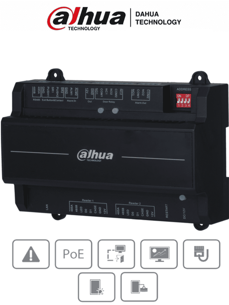 DAHUA DHI-ASC2202B(T) - Panel de Control de Acceso para 2 Puertas 2 Lectoras