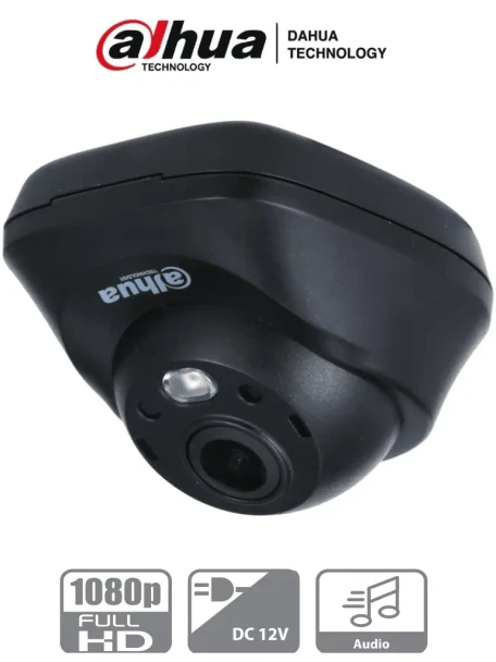 DAHUA HAC-HDW3200LN - Cámara Mini Domo de 2 megapíxeles/ Lente de 2.1mm/ Gran Angular con 132 Grados de Apertura/ Micrófono Integrado/ IR de 3 Metros/ Soporta: CVI/CVBS/AHD/TVI