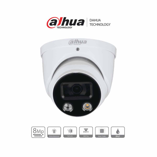 DAHUA IPC-HDW3849HN-AS-PV-0280B - Cámara IP Domo 4K Resolución de 8 MP/ Lente 2.8 mm