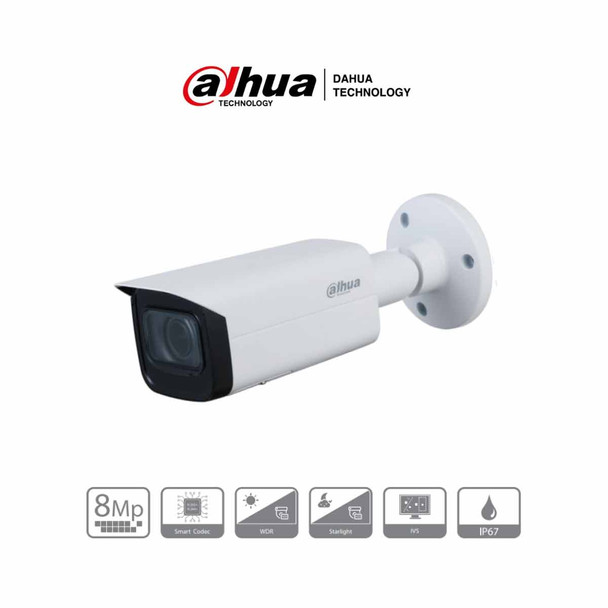 DAHUA IPC-HFW2831T-ZS - Cámara IP Bullet de 8 Megapíxeles/ 4k/ Lente Motorizado de 2.7 a 13.5mm