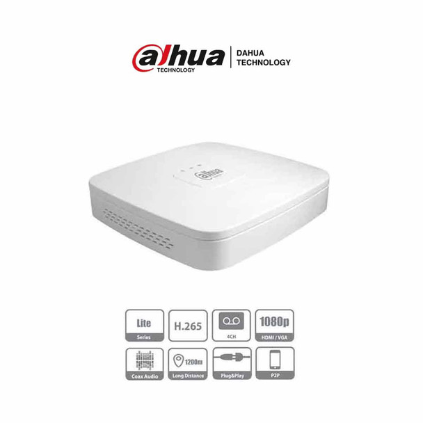 DAHUA XVR4104C-X1 - DVR de 4 Canales 1080p Lite/ H.265+/ 4 Ch + 1 Canal IP/ Hasta 5 Canales IP