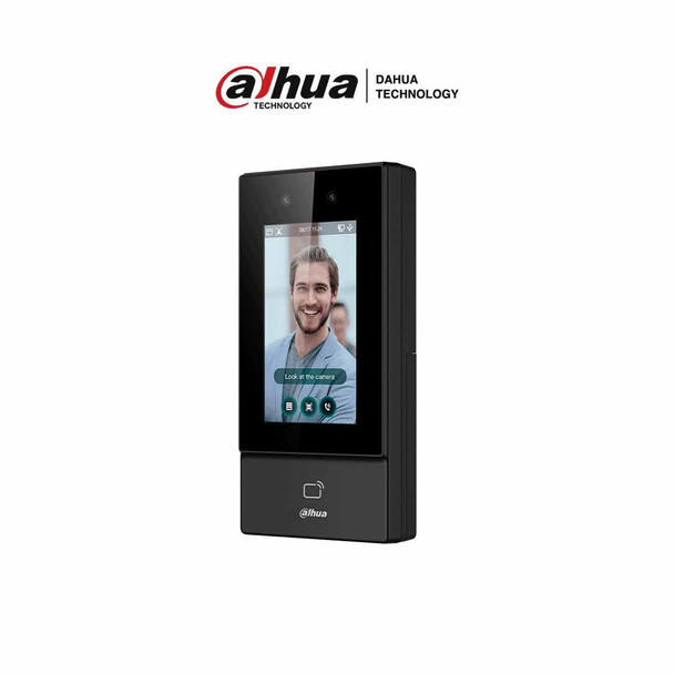 DAHUA ASI6213S-D - Control de Acceso para Exterior con Reconocimiento Facial, Pantalla táctil de 4.3", soporta 6000 usuarios, rostros y contraseñas, 10,000 tarjetas ID 125 KHz, 50 administradores, 300,000 registros. Comunicación TCP/IP, IP65.