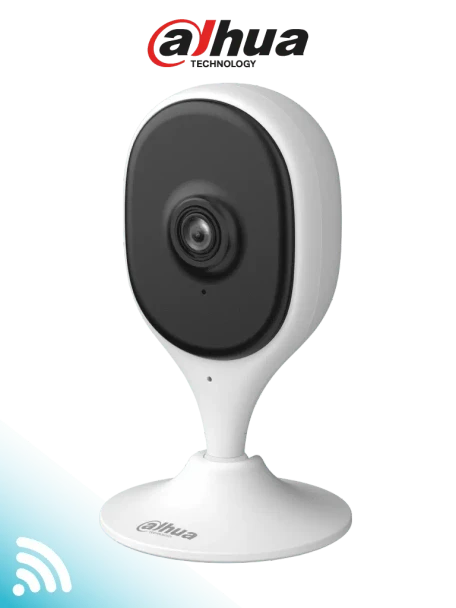 DAHUA DH-C3A - Cámara Wifi IP Cubo de 3MP con IA avanzada para detección de humanos y mascotas. Equipado con Wifi 6, emparejamiento por Bluetooth, audio bidireccional, IR de 10m, compresión H.265 y alarma de sonido