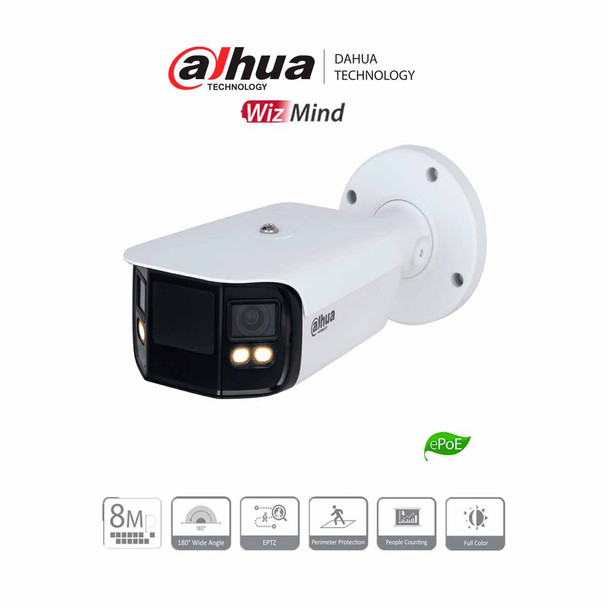 Dahua IPC-PFW5849-A180-E2-ASTE - Cámara IP Bullet 4k/ 2x4 megapíxeles/ Codec H.265/ Full Color