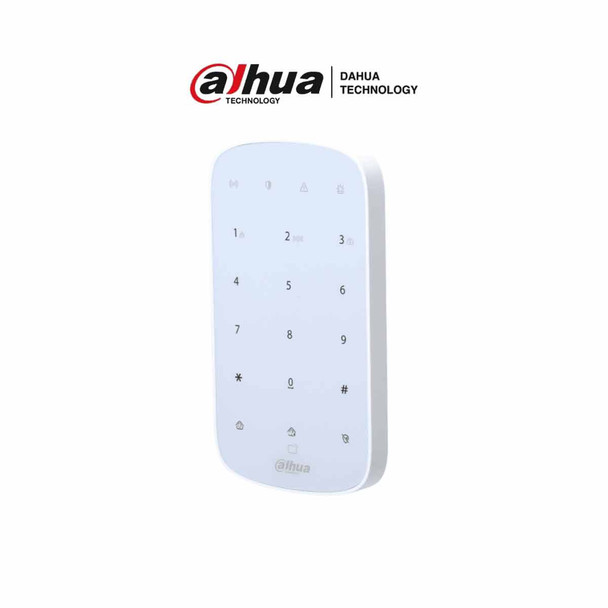 DAHUA DHI-ARK30T-W2 - Teclado Inalámbrico Interior Touch para Armado y Desarmado / Soporta hasta 32 usuarios con Pin o Tarjetas Mifare / Indicadores Led de Status del Panel / Alarma de Batería Baja 