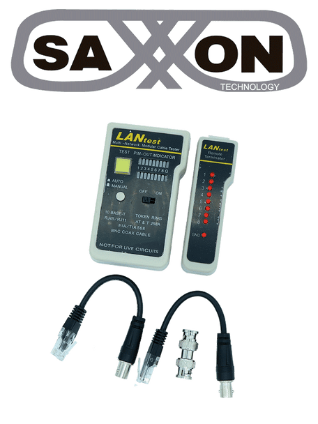 SAXXON G288 - Probador de cables / Conectores RJ45 / BNC / RJ11