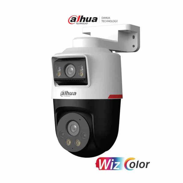 DAHUA DH-IPC-PTS2249B-E2-S-PV-PRO Cámara IP PT dual de 2MP+2MP Lente 3.6/ WizColor/ SMD Plus/ Protección perimetral/ Hasta 30 m/ Iluminador dual inteligente/ Audio bidireccional/ Disuasión activa de luz y sonido/ Ranura micro SD/ PoE/ IP66.