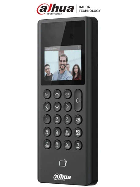 DAHUA ASI3203E - Control de Acceso y Asistencia con Reconocimiento Facial / Pantalla de 2.4" / 1,000 Rostros / 1,000 Usuarios / 1,000 Contraseñas / 3,000 tarjetas Mifare / Admite 50 administradores / 100,000 registros / Salida 12v 1A