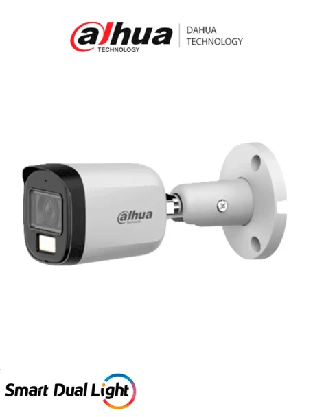 DAHUA DH-HAC-B2A51N-U-IL-A- Cámara Bala 5 MP Serie Cooper/ Lente 2.8 mm Apertura Hasta 106°/ Iluminación Dual Inteligente/ Iluminación Hasta 30Mts IR + 20Mts Luz Calida/ Micrófono Incorporado/ Metal/ Para Exterior