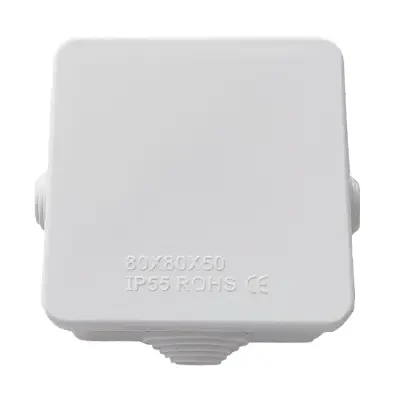 LINKEDPRO LP-WBX-80 Caja de Conexiones Impermeable IP55 con 4 Entradas, 80 x 80 x 50 mm, para Instalaciones Industriales, Comerciales y Residenciales, Incluye Tornillería para su Instalación. 