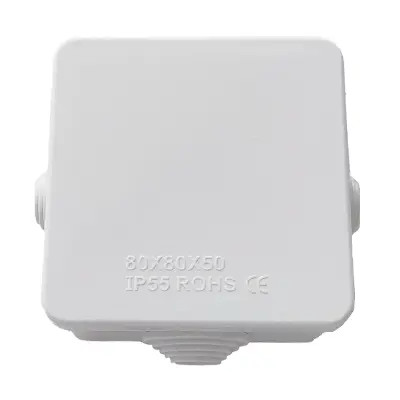 LINKEDPRO LP-WBX-80 Caja de Conexiones Impermeable IP55 con 4 Entradas, 80 x 80 x 50 mm, para Instalaciones Industriales, Comerciales y Residenciales, Incluye Tornillería para su Instalación. 
